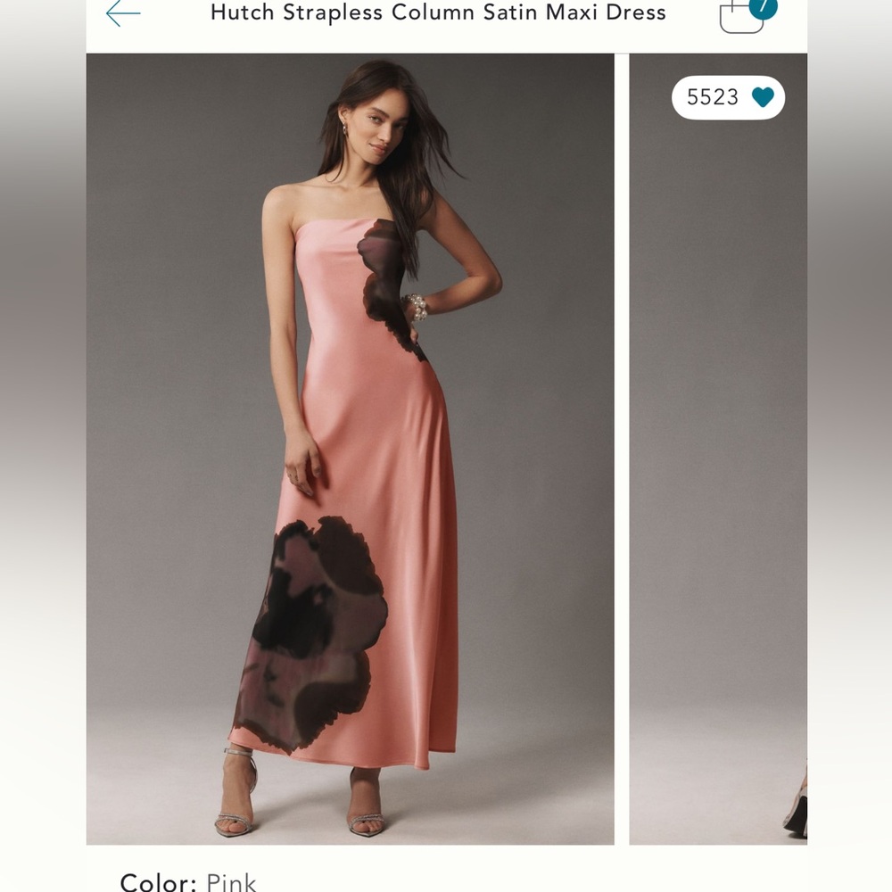 Hutch Strapless Dress in Pink with Purple Accents from Anthropologie